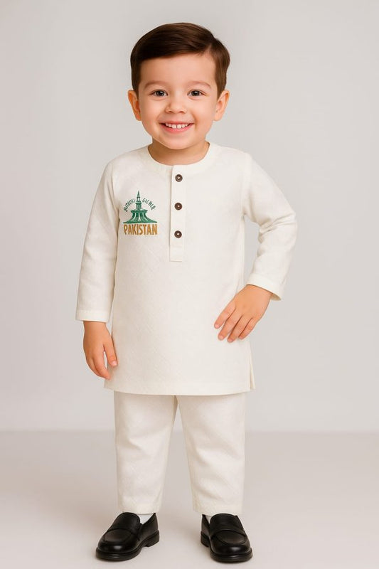 14 August Special Kids Suit – Soft Cotton Traditional Wear (1 To 3 Years) – 14 August Dress