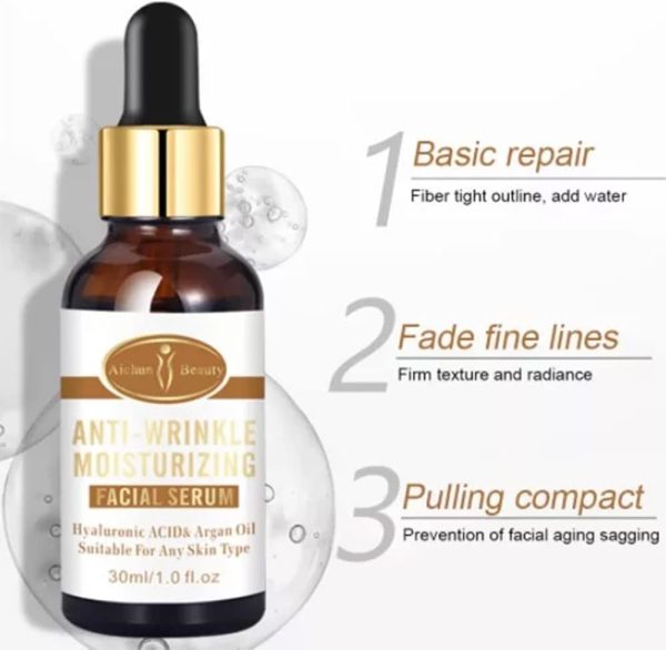 Aichun Beauty Anti-wrinkle Moisturizing Facial Serum Hyaluronic Acid Argan Oil | Suitable For Any Skin Type | 30ml | 1 Fl.oz