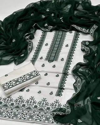 3 Pcs Women's Unstitched Embroidered Suit