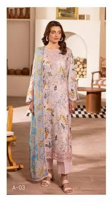 3 Pcs Women's Unstitched Printed Suit