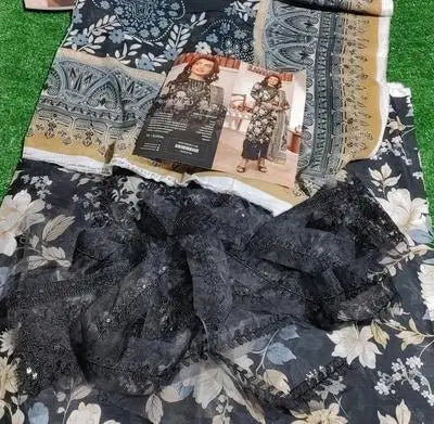 3 Pcs Women's Unstitched Printed Suit