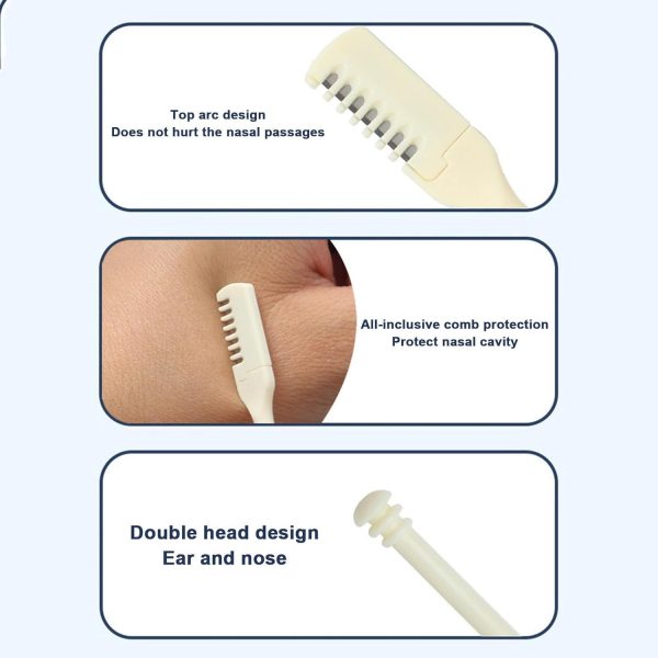 02 Pcs Nose Hair Cutter, 360 Degree Rotating Nose Tweezers – Multi-functional Nose Hair Trimmer Tool For Travel, Picnic, Dating Portable Ear Pick