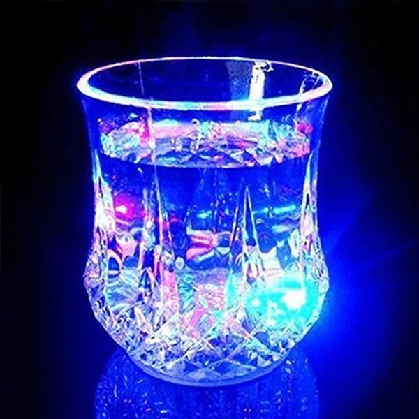 Single Pcs – Lighting Glass Led Flashing Water Inductive Rainbow Color Cup Led Glowing Water Mug Colorful Glowing Cup Pour Water And It Lights Up Inductive Pineapple Cup Ktv Bar Color Changing Beer Cup 200ml