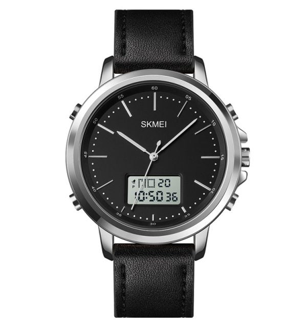 Skmei Men’s Fashion Digital Watch Analog Leather Multifunctional Waterproof Men’s Watch 1652 | Skemi Men Digital Analog Watch – Without Box