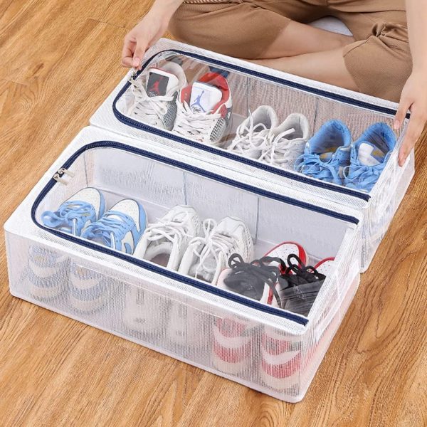 Transparent Storage Shoe Box Steel Structure Free Installation Shoe Cabinet To Prevent Air Moisture Protection Shoes Clothing Toys Storage Box