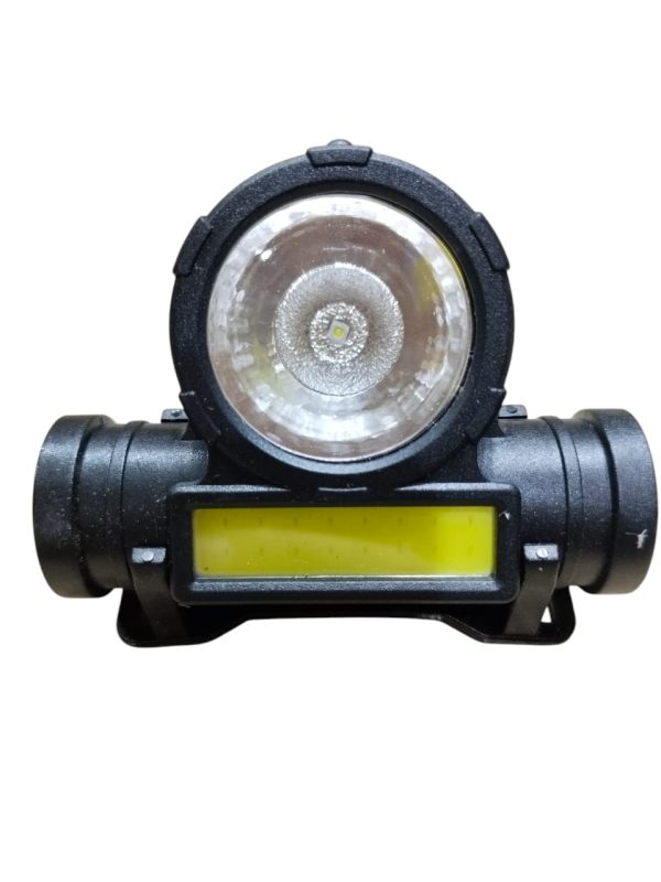 2 In 1 Headlight Torch Lamp – 3w Led+cob With Built-in Battery, Waterproof & Usb Charge – Model: 108