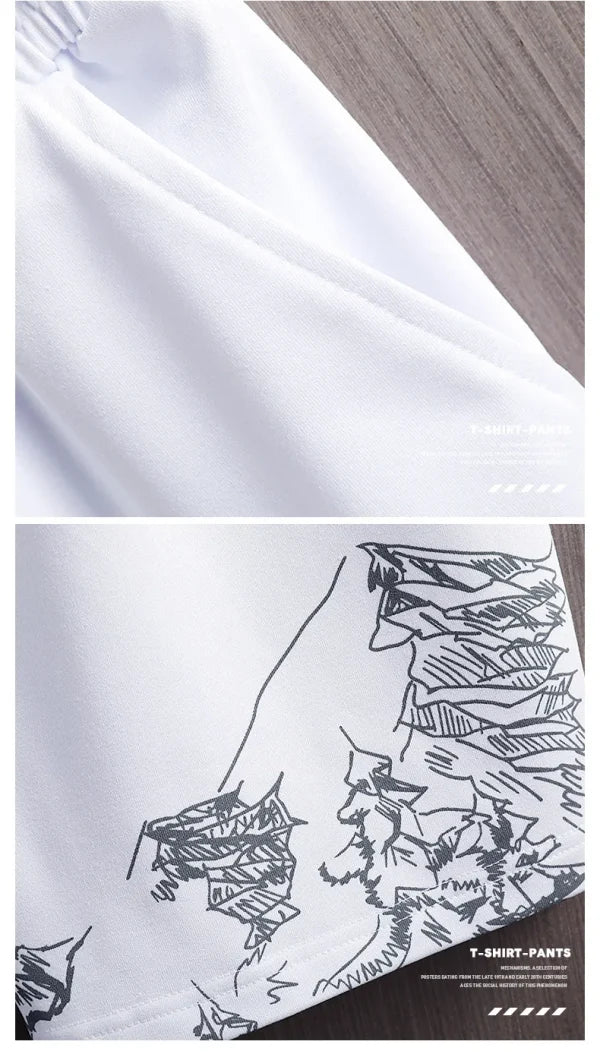 Summer White Astarya Tracksuit ( Tshirt + Short) Fabric Polister