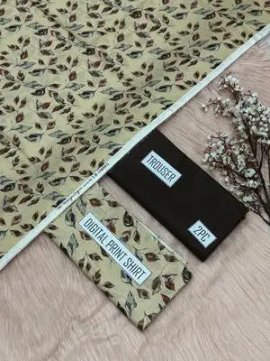 2 Pcs Women's Unstitched Digital Print Suit