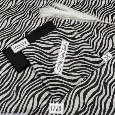 2 Pcs Women's Unstitched Digital Print Suit