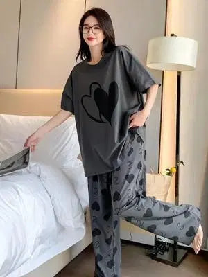 women night dress |2 Pcs Women's Stitched Cotton Jersey Printed Night Suit