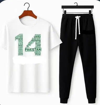 Men's Printed 14 August  Track Suit - 1 Pc Polyester Athletic Outfit - 14th August