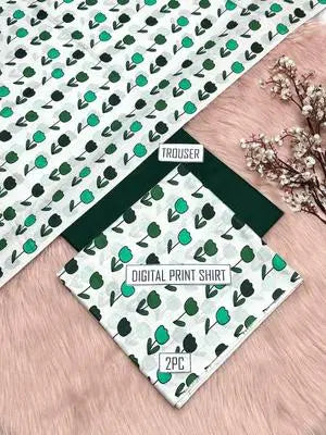 2 Pcs Women's Unstitched 14 august Printed Suit
