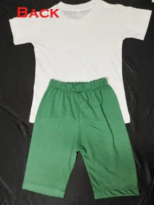 14 august2 Pcs Unisex Cotton Printed Shirt And Shorts Set