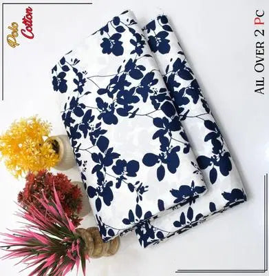 2 Pcs Women's Unstitched Printed Suit