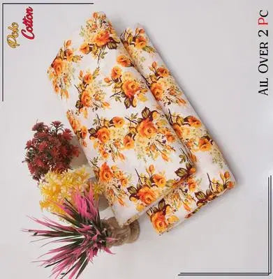 2 Pcs Women's Unstitched Printed Suit
