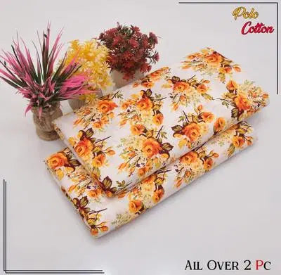 2 Pcs Women's Unstitched Printed Suit