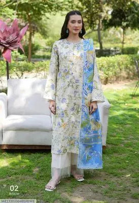 3 Pcs Women's Unstitched Printed Suit