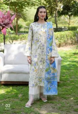 3 Pcs Women's Unstitched Printed Suit