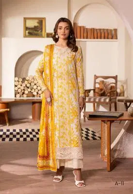 3 Pcs Women's Unstitched Printed Suit