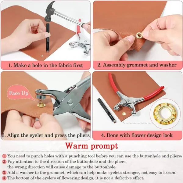 Metal Hand Press Tich Button Fixer Machine Metal Good Quality – 50 Pcs Button