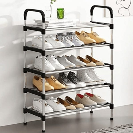 New Arrival Stackable Shoe Rack – Multi-layer Plastic Shoe Organizer For Entryway | Space-saving Storage Cabinet (4, 5, 6 Layers)