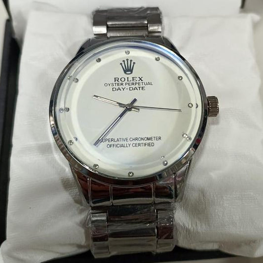 Rolex Men’s Formal Quartz Wrist Watch With Stainless Steel Chain | Best Quality Rolex Watch For Men’s – Men’s Watches – Wrist Watch For Men – With Random Box
